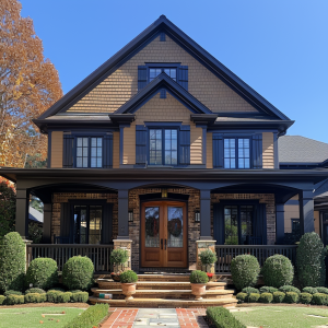 Exterior home painting in springtime